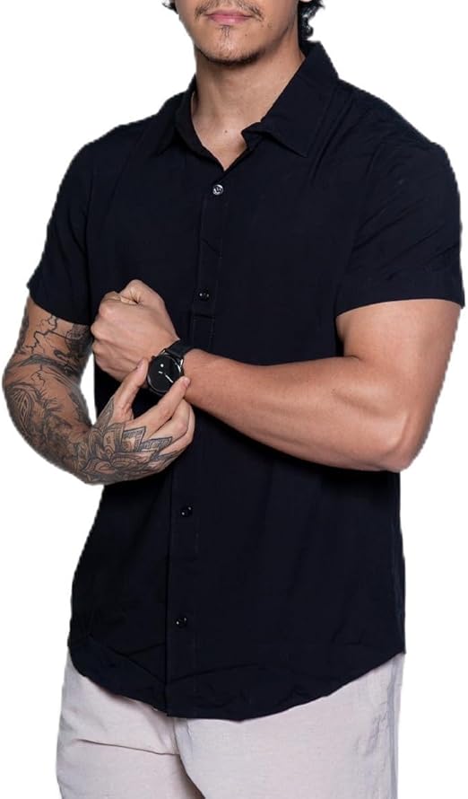 Camisa-de-linho-botao-manga-curta-social-Preta.jpg
